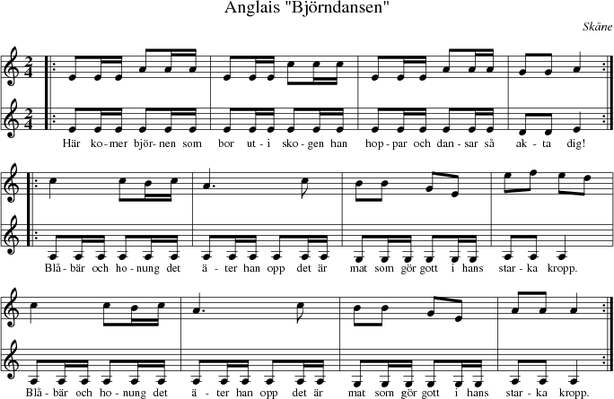 Anglais "Bjrndansen"