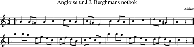 Angloise ur J.J. Berghmans notbok