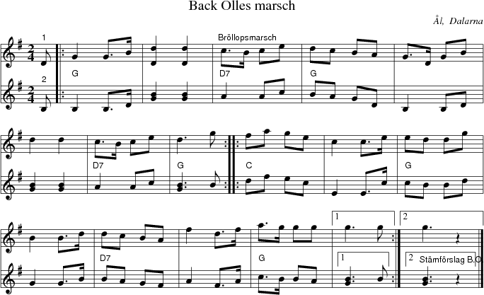 Back Olles marsch