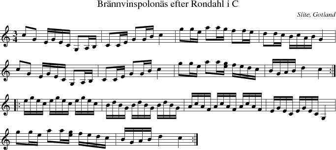 Brnnvinspolons efter Rondahl i C