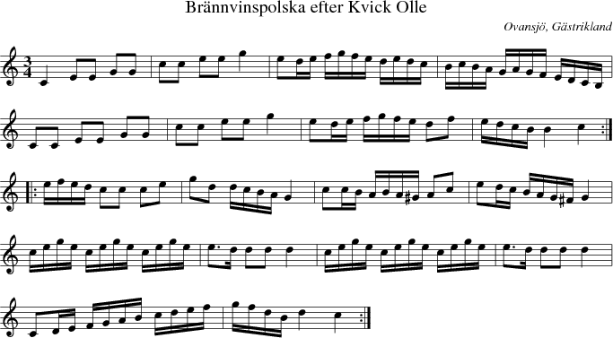 Brnnvinspolska efter Kvick Olle