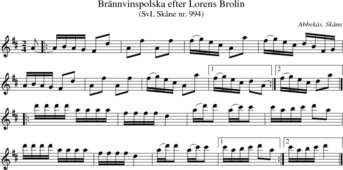 Br�nnvinspolska efter Lorens Brolin 