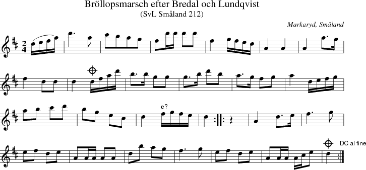 Br�llopsmarsch efter Bredal och Lundqvist