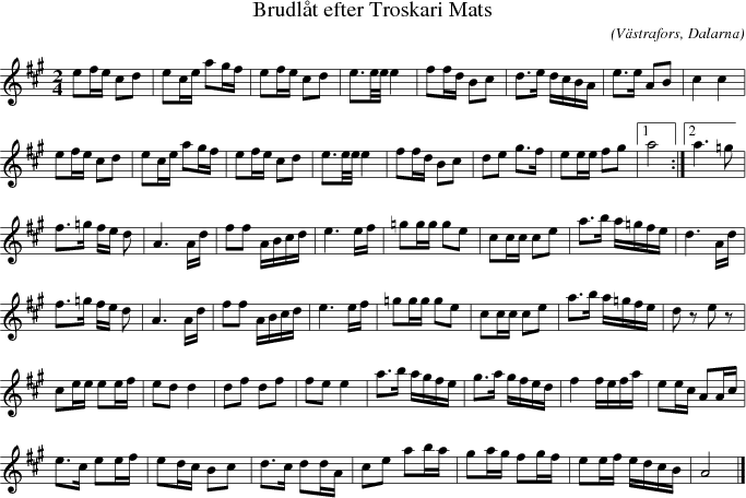 Brudl�t efter Troskari Mats