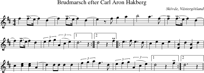 Brudmarsch efter Carl Aron Hakberg