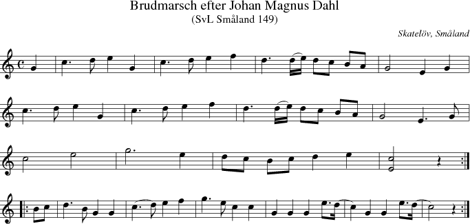 Brudmarsch efter Johan Magnus Dahl