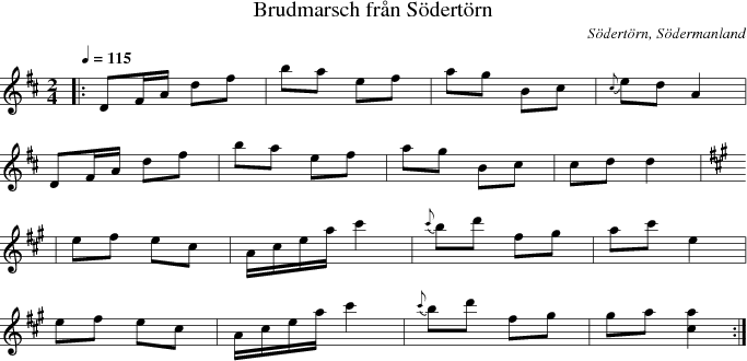 Brudmarsch frn Sdertrn