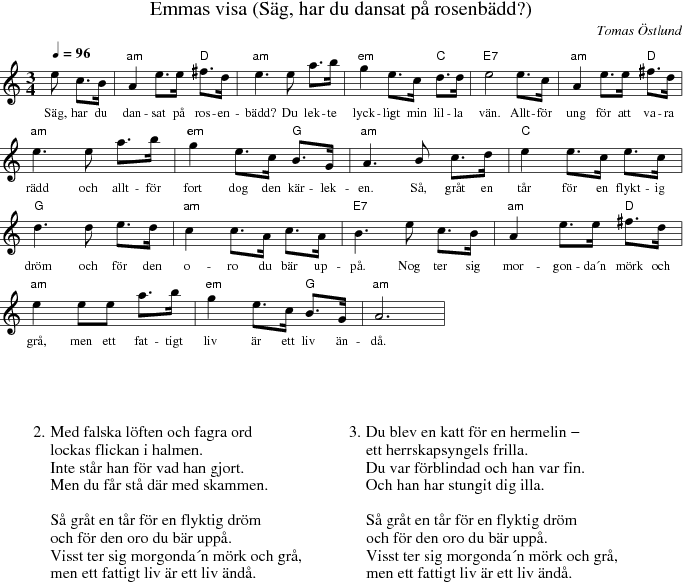 Emmas visa (Sg, har du dansat p rosenbdd?)