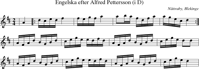Engelska efter Alfred Pettersson (i D)