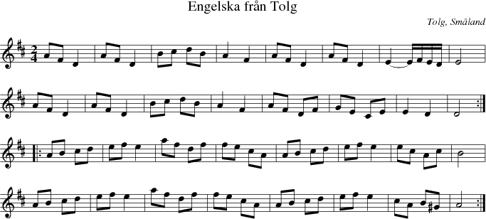 Engelska frn Tolg