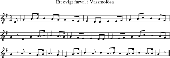 Ett evigt farvl i Vassmolsa