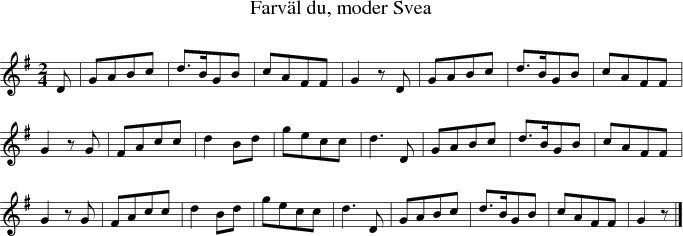 Farvl du, moder Svea