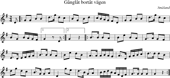 Gnglt bortt vgen