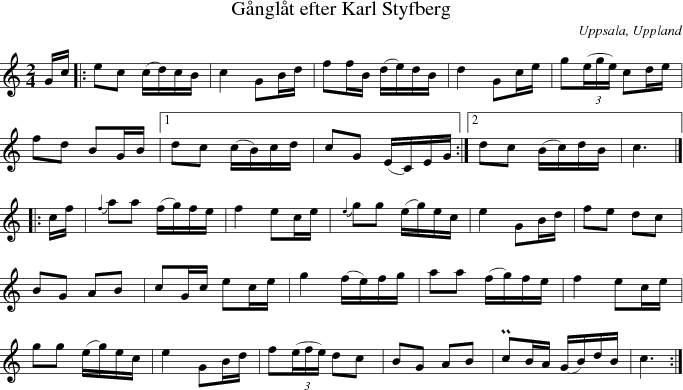 Gnglt efter Karl Styfberg