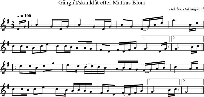 G�ngl�t/sk�nkl�t efter Mattias Blom