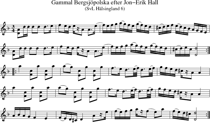 Gammal Bergsj�polska efter Jon-Erik Hall
