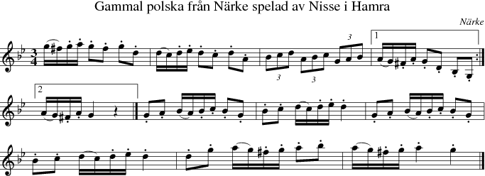 Gammal polska frn Nrke spelad av Nisse i Hamra