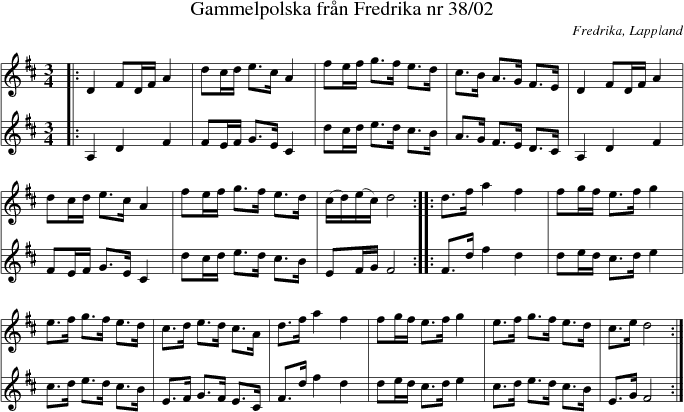 Gammelpolska frn Fredrika nr 38/02