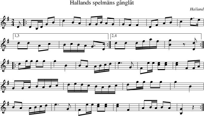 Hallands spelmns gnglt
