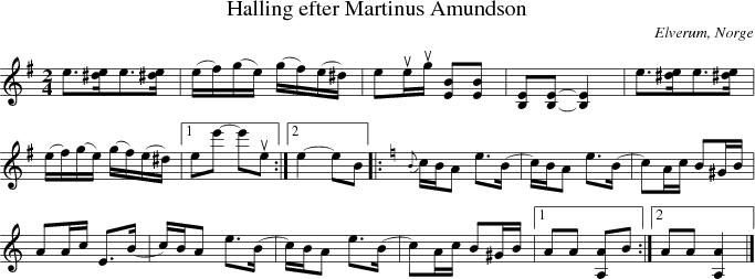 Halling efter Martinus Amundson