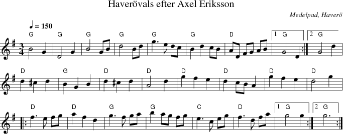 Havervals efter Axel Eriksson