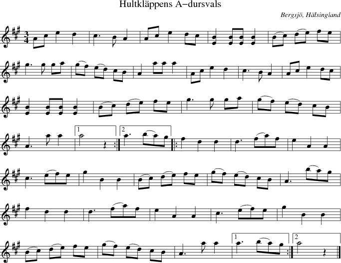 Hultkl�ppens A-dursvals