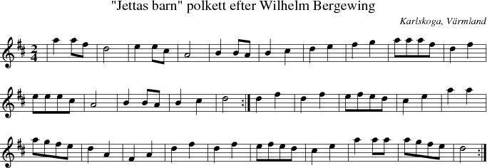 "Jettas barn" polkett efter Wilhelm Bergewing