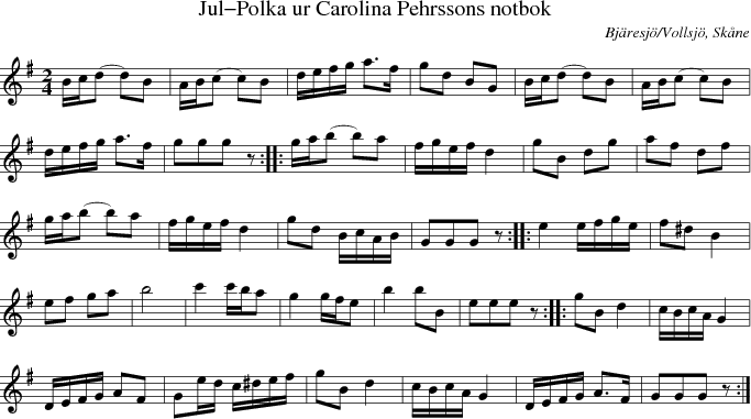 Jul-Polka ur Carolina Pehrssons notbok