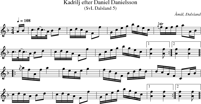 Kadrilj efter Daniel Danielsson