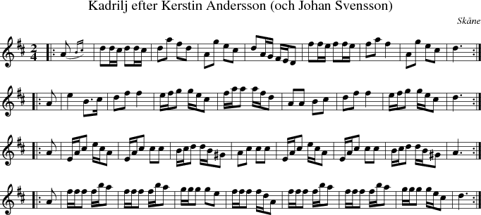 Kadrilj efter Kerstin Andersson (och Johan Svensson)