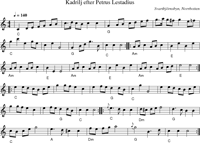 Kadrilj efter Petrus Lestadius
