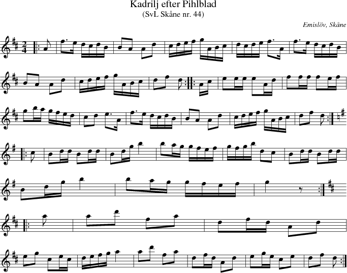 Kadrilj efter Pihlblad