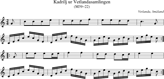 Kadrilj ur Vetlandasamlingen