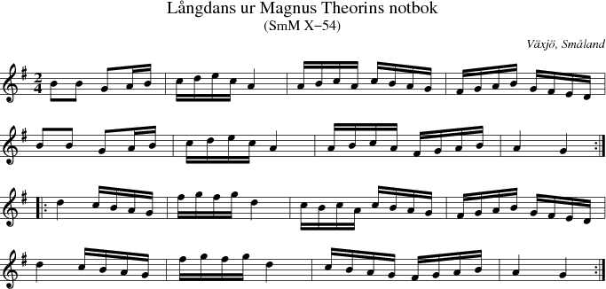 Lngdans ur Magnus Theorins notbok