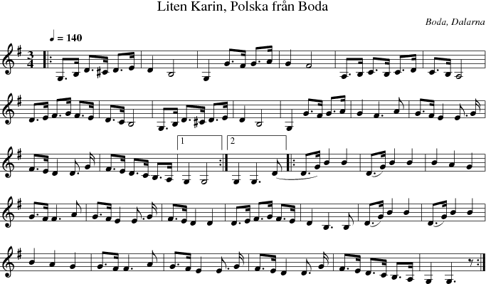 Liten Karin, Polska fr�n Boda