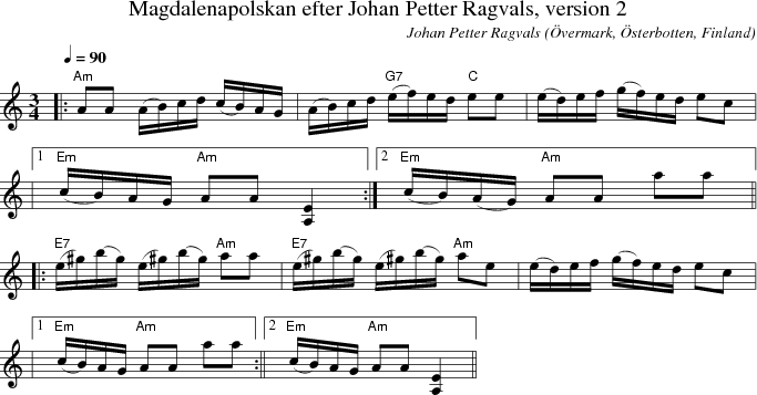 Magdalenapolskan efter Johan Petter Ragvals, version 2