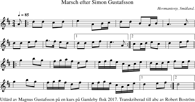 Marsch efter Simon Gustafsson
