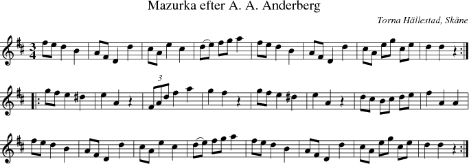 Mazurka efter A. A. Anderberg