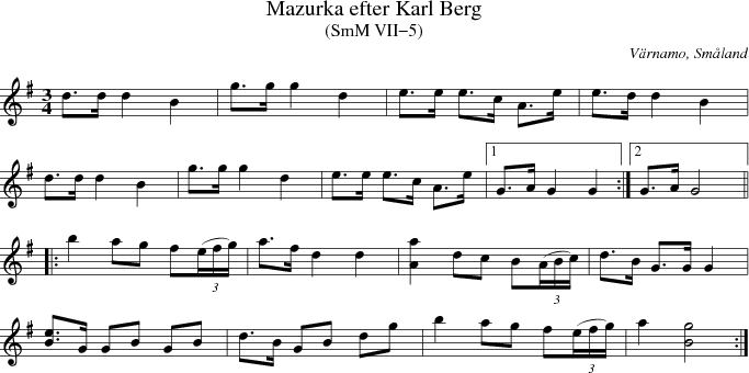 Mazurka efter Karl Berg