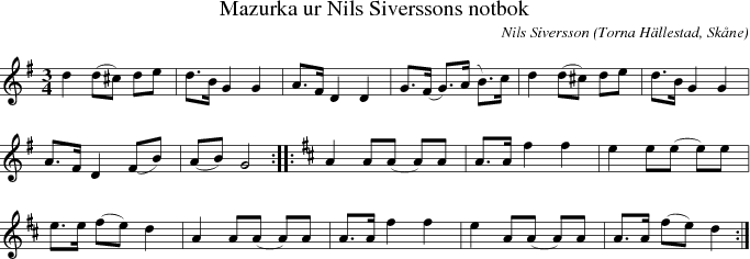 Mazurka ur Nils Siverssons notbok