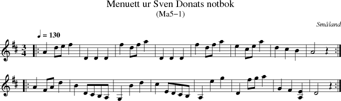 Menuett ur Sven Donats notbok