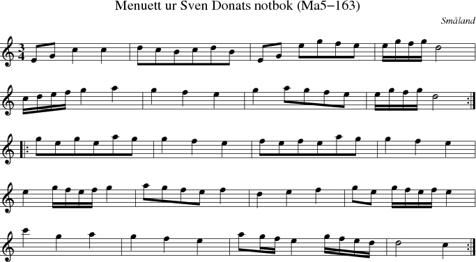 Menuett ur Sven Donats notbok (Ma5-163)