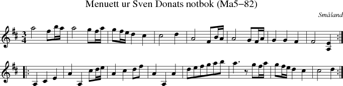 Menuett ur Sven Donats notbok (Ma5-82)