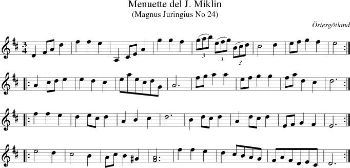 Menuette del J. Miklin