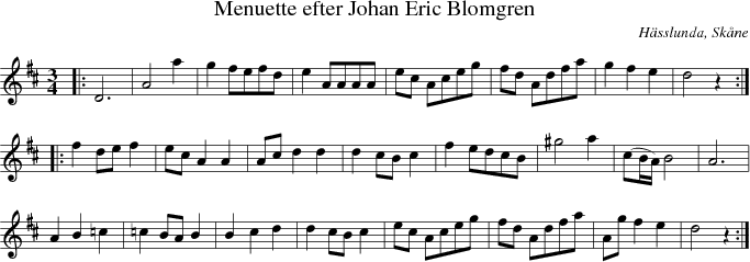 Menuette efter Johan Eric Blomgren