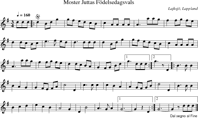 Moster Juttas F�delsedagsvals