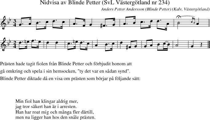 Nidvisa av Blinde Petter (SvL Vstergtland nr 234)