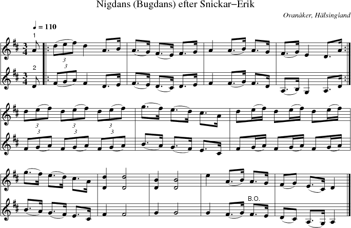 Nigdans (Bugdans) efter Snickar-Erik