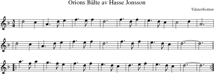 Orions B�lte av Hasse Jonsson