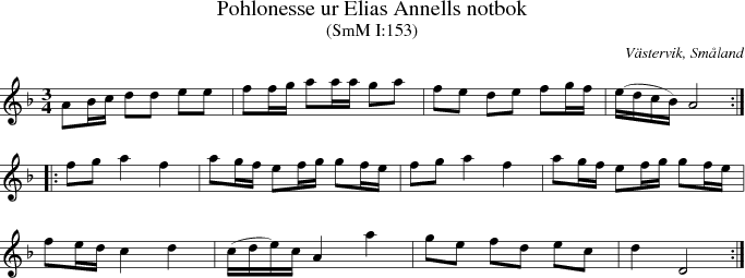 Pohlonesse ur Elias Annells notbok